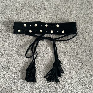 Maje Sude Fringe Wrap Belt with embellishments